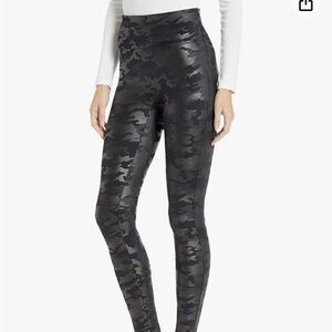 SPANX Faux Leather Camo Leggings